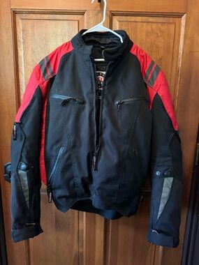 Viking Cycles Motorcycle Cordura Jacket sz L..zip out liner, padded.